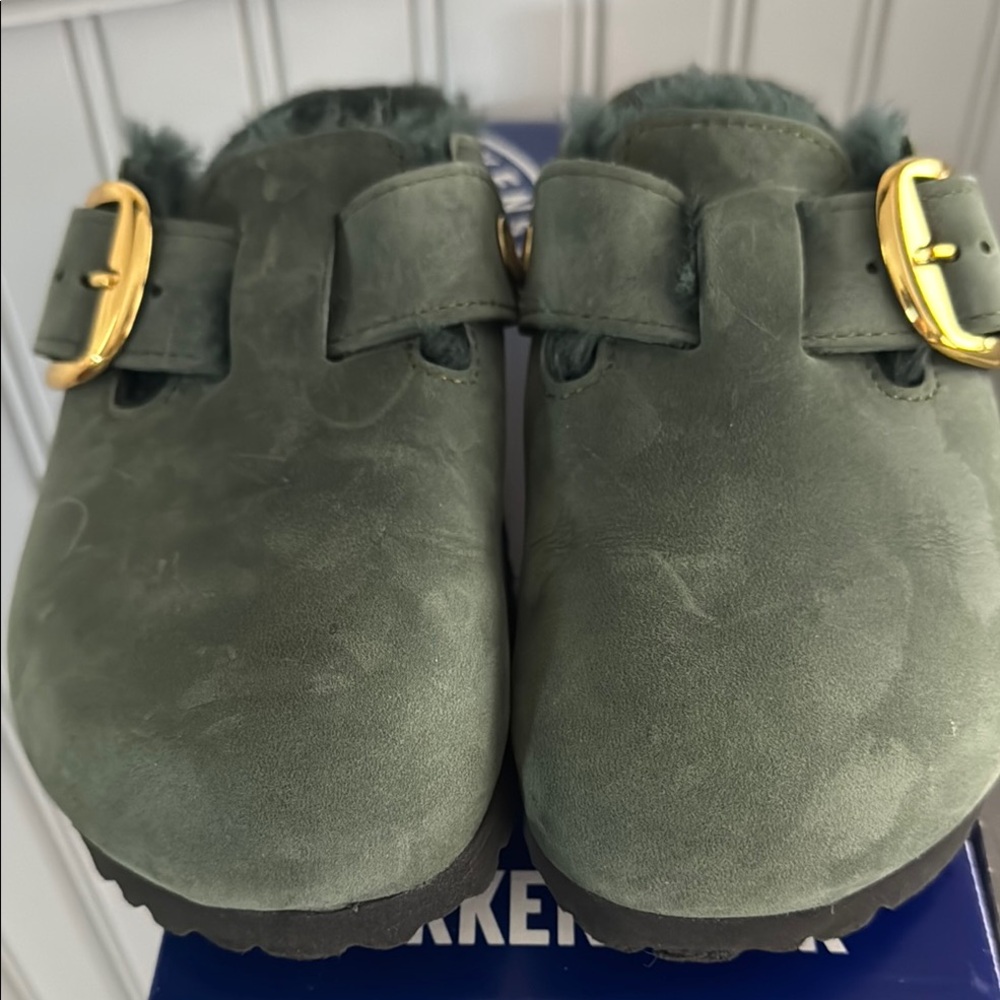 Birkenstock Boston Shearling Clogs with Buckles